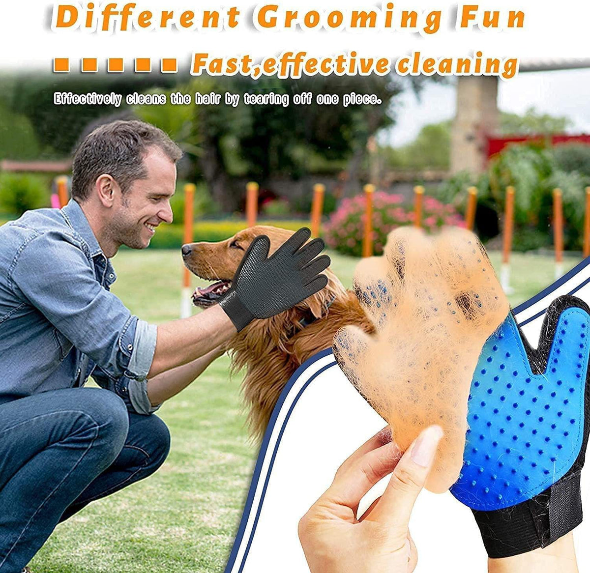 Pet Grooming &amp; De-Shedding Glove