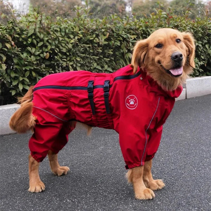 Waterproof reflective dog raincoat