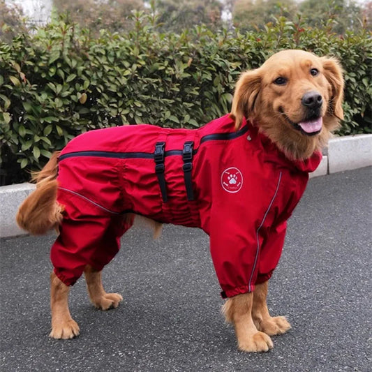 Waterproof reflective dog raincoat