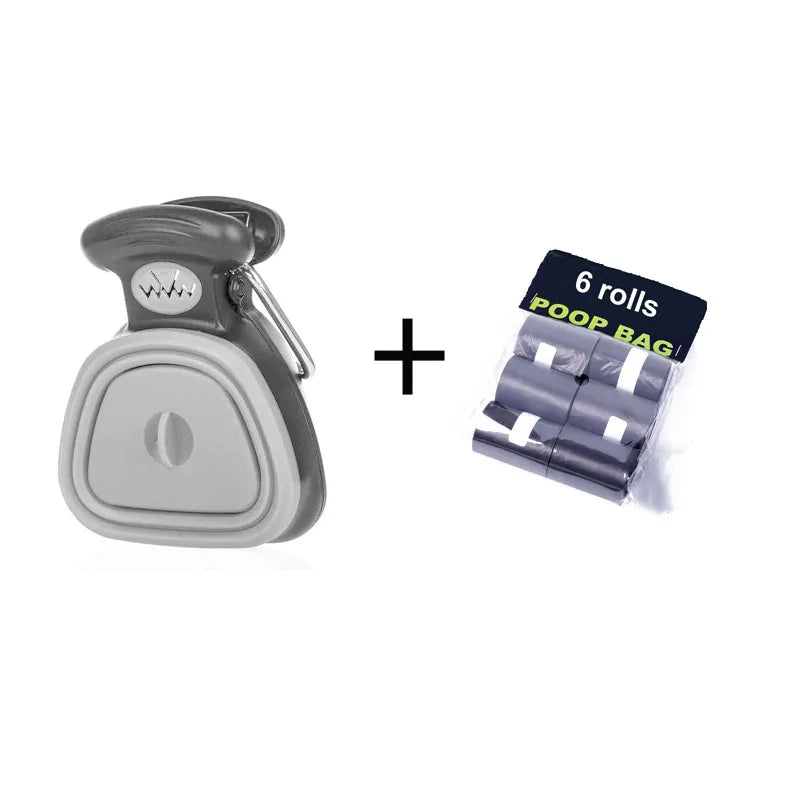 Grey pooper scooper with six refill bag rolls