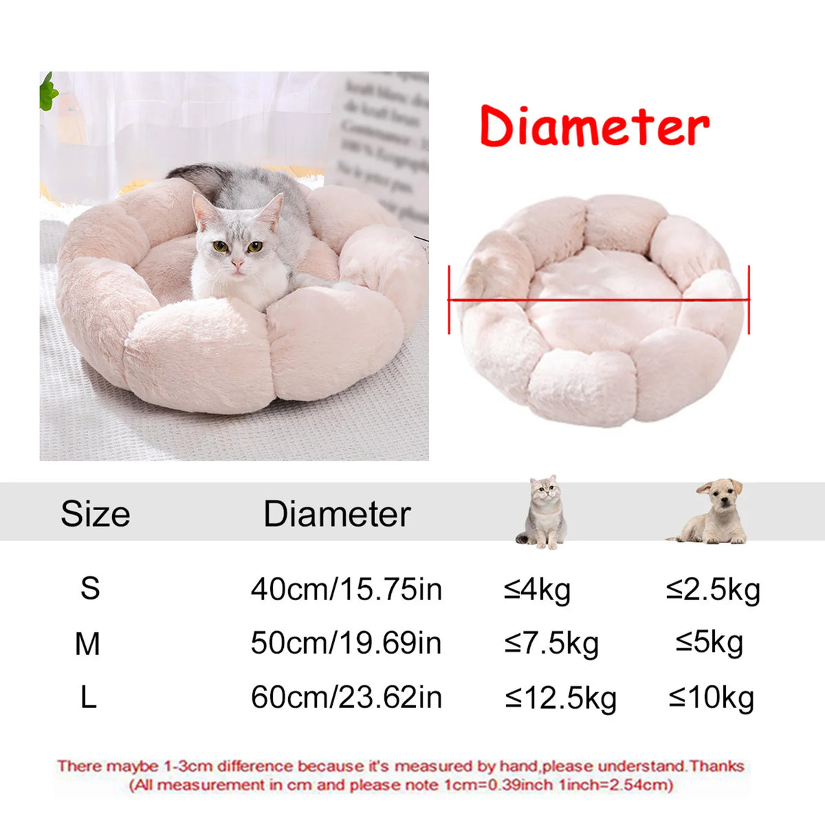 Round plush dog bed – photo 34