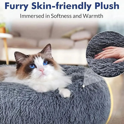 Round plush dog bed – photo 3