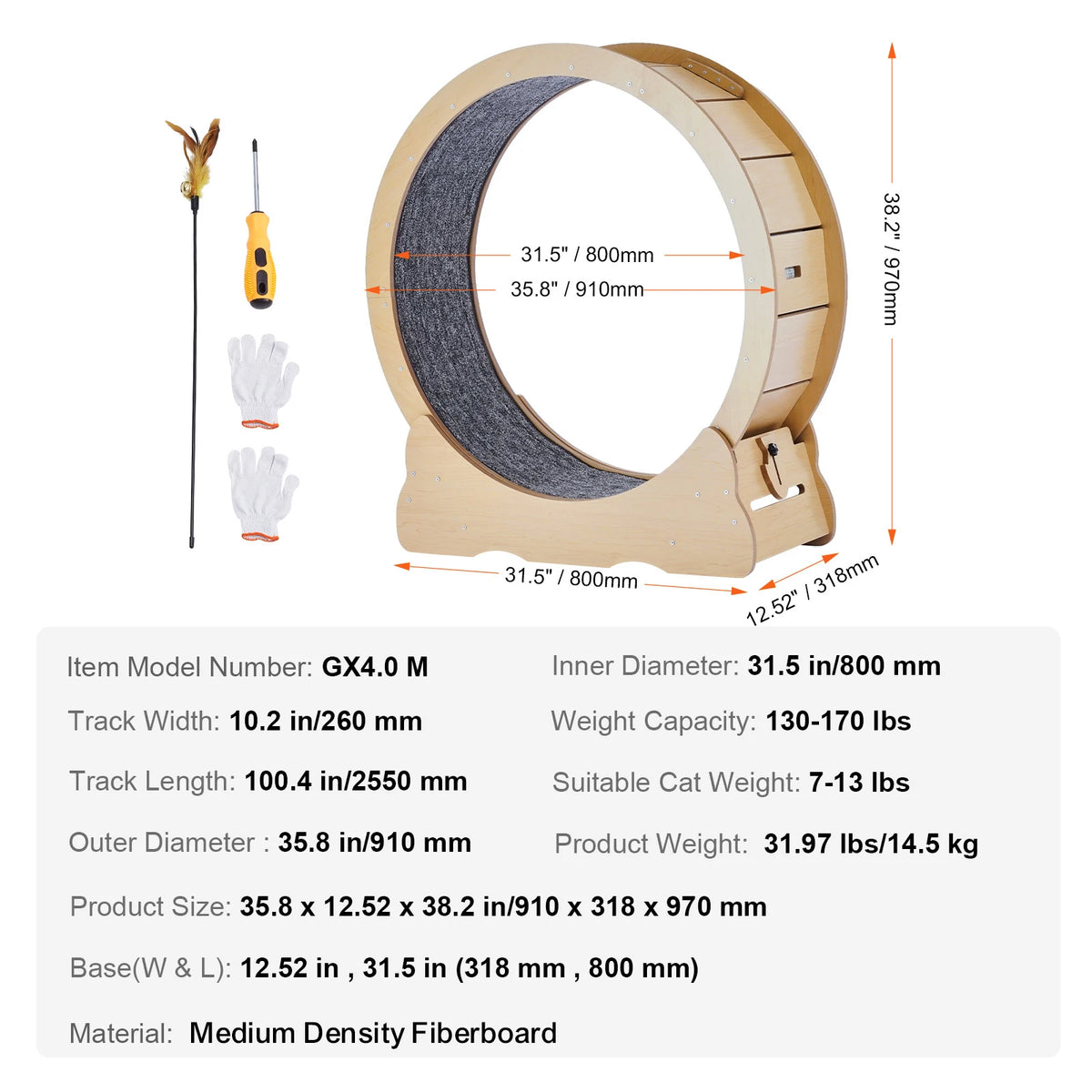 Wooden cat exercise wheel – photo 21