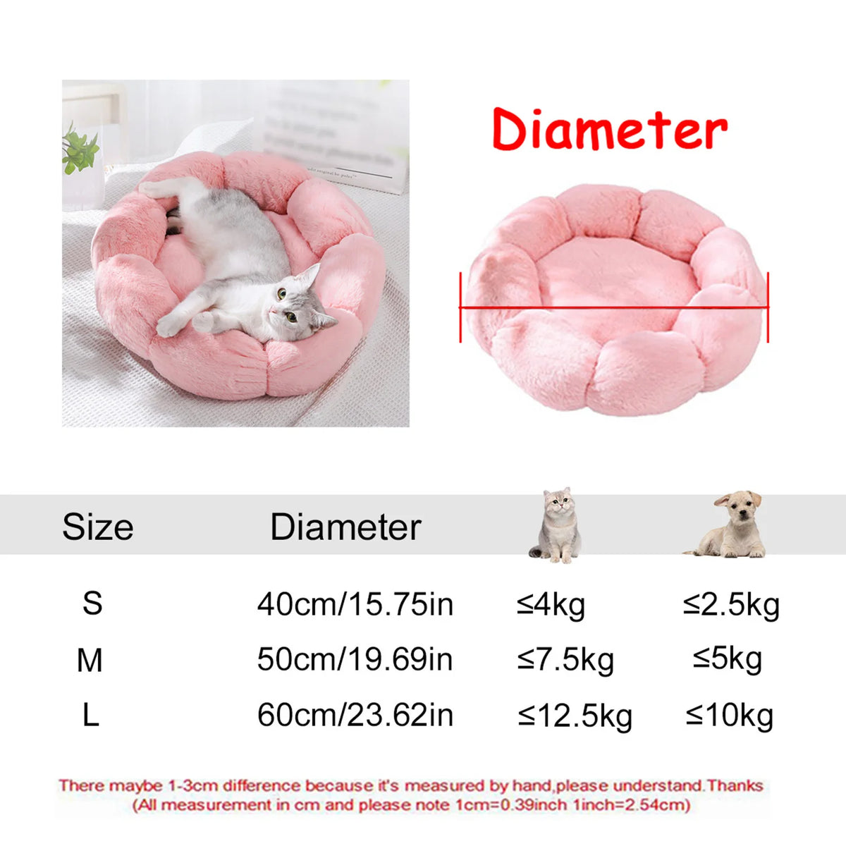 Round plush dog bed – photo 22