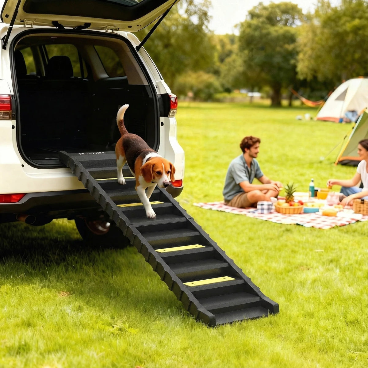 Foldable dog car ramp