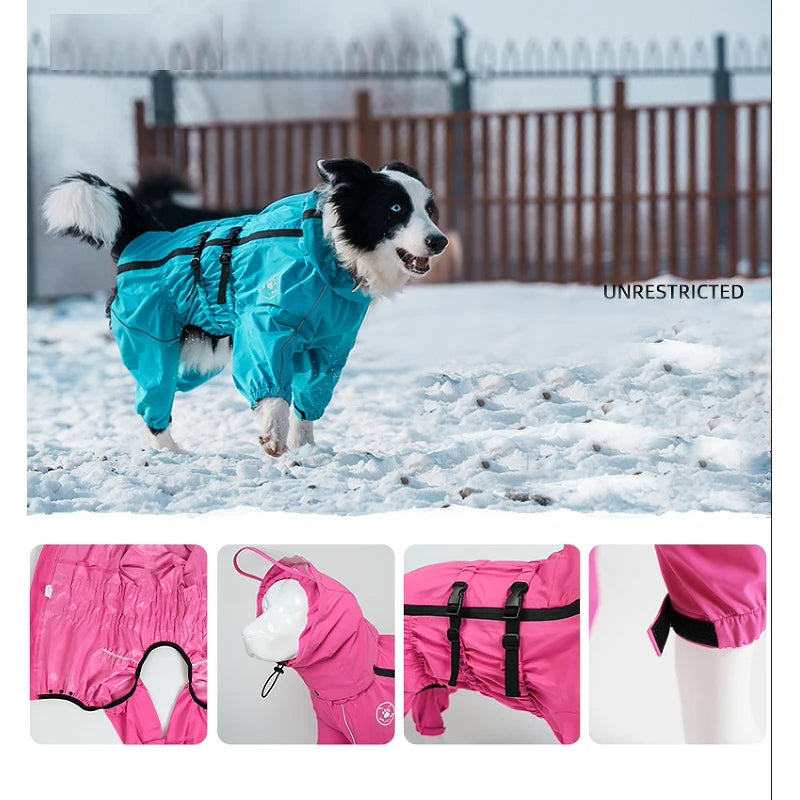 Waterproof reflective dog raincoat – photo 3