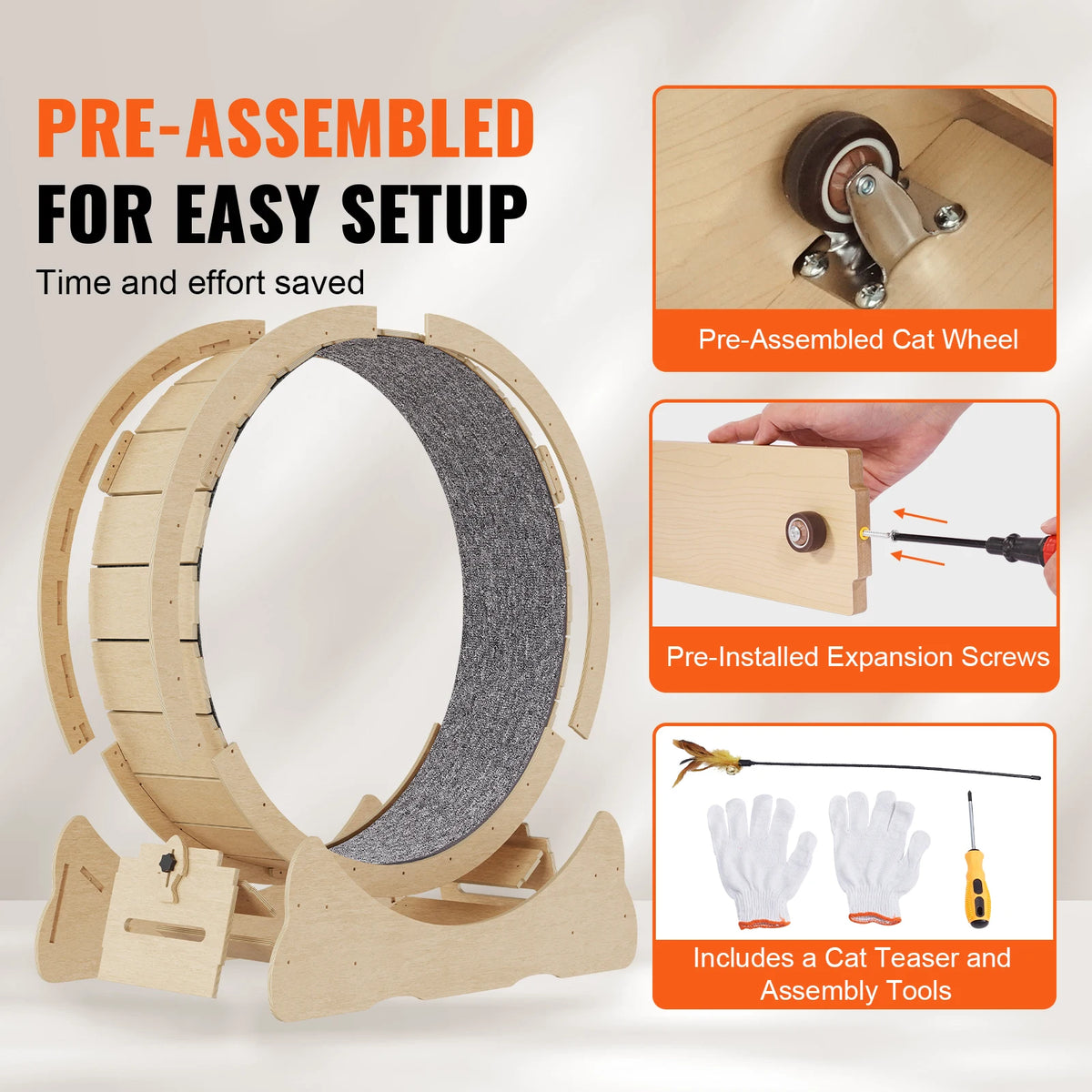 Wooden cat exercise wheel – photo 3