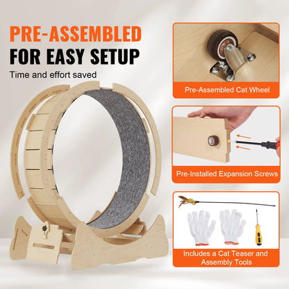 Wooden cat exercise wheel – photo 3