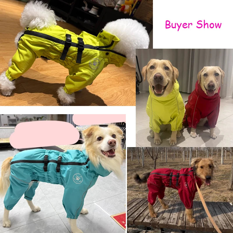 Waterproof reflective dog raincoat – photo 9