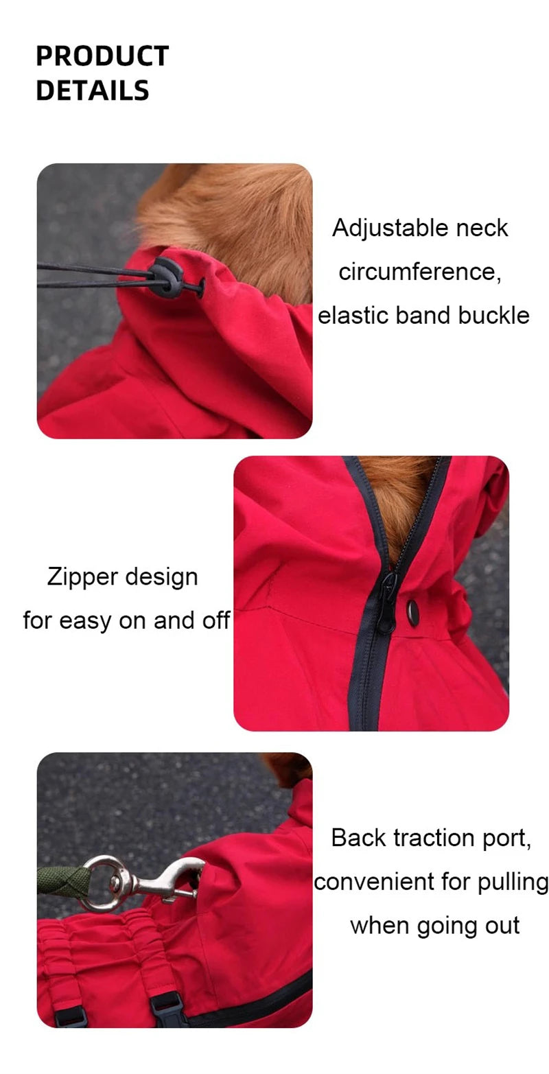 Waterproof reflective dog raincoat – photo 14