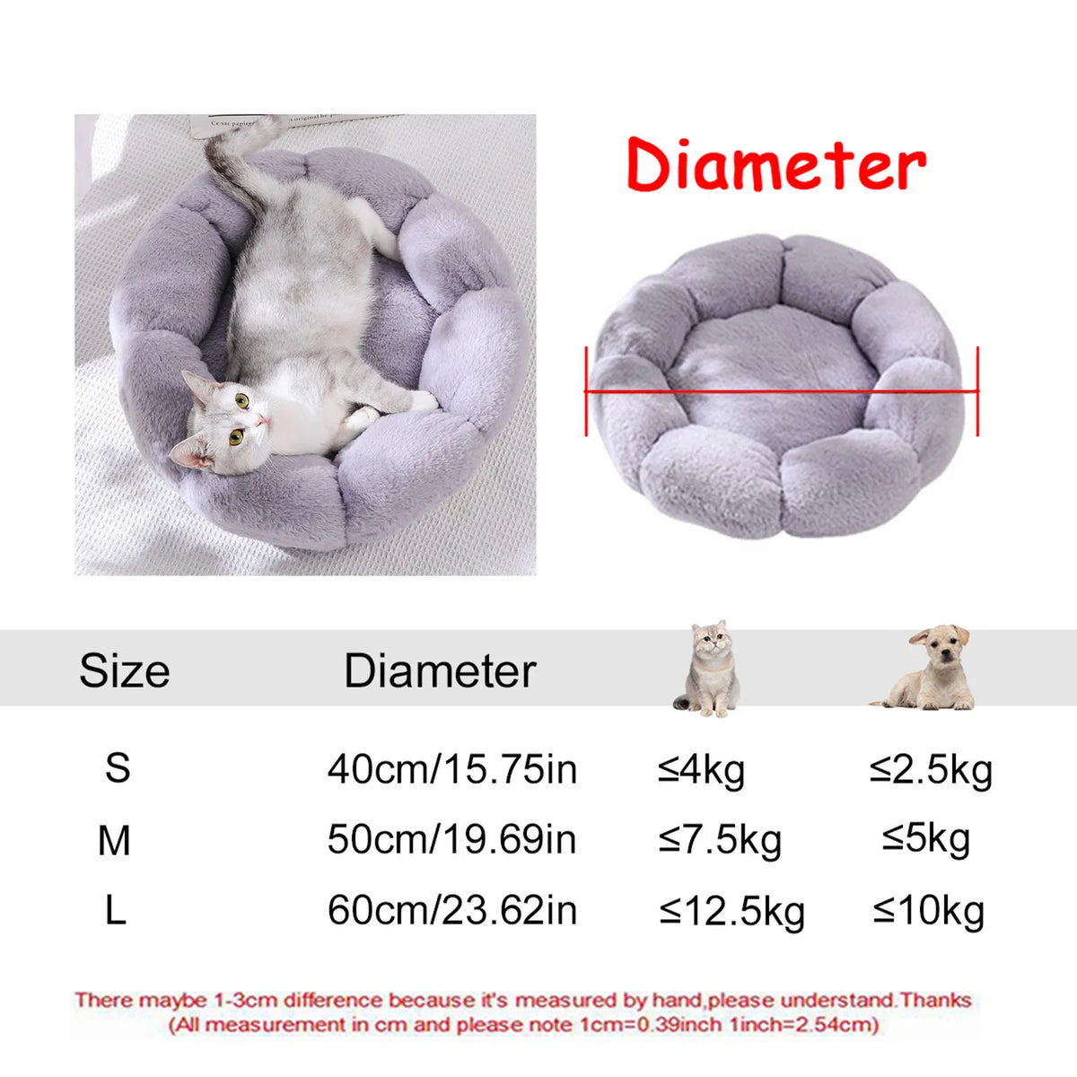 Round plush dog bed – photo 27