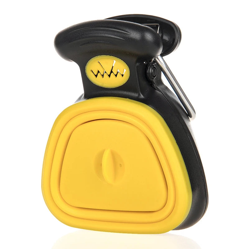 Yellow foldable dog pooper scooper