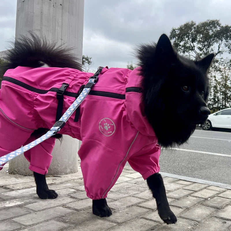 Waterproof reflective dog raincoat – photo 4