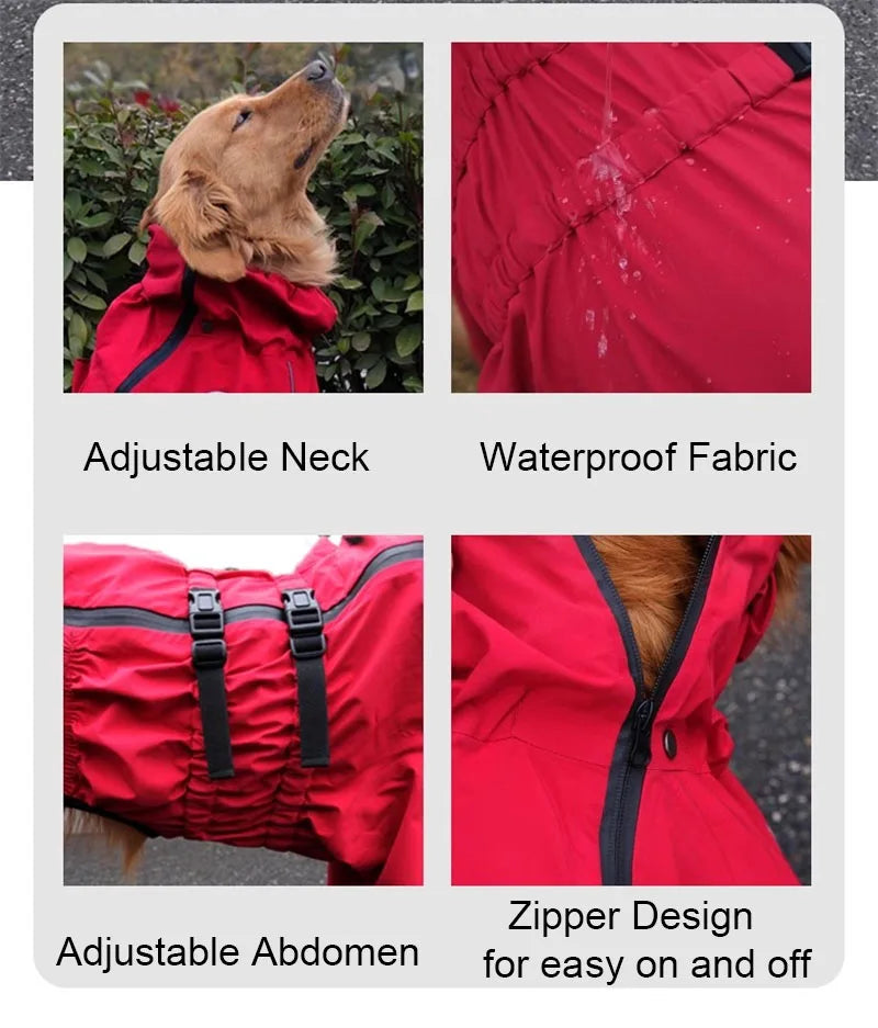 Waterproof reflective dog raincoat – photo 11